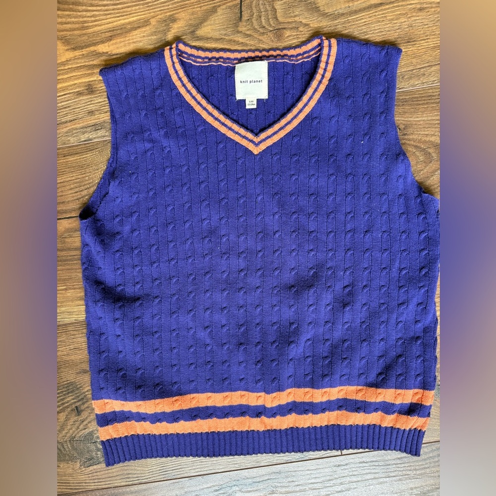 Knit Planet (UK brand) organic cotton knit sweater vest 6-8 years 122/128